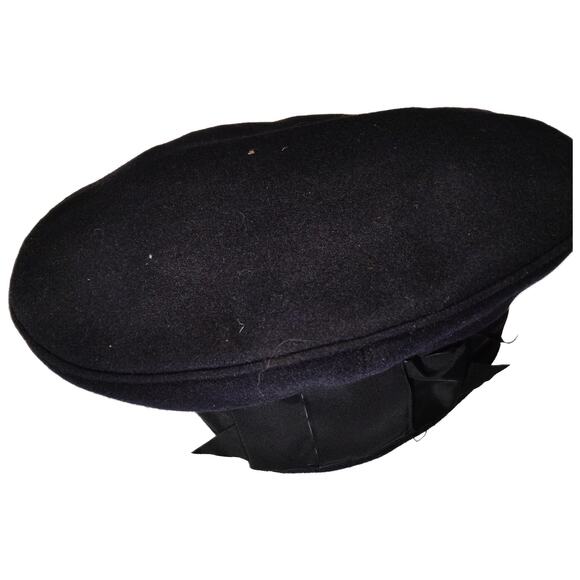 WWII–Korean War Era Formal Wool Cap – Sz 6-1/2, Blue w/ Black Band, Gold Text - Picture 2 of 7